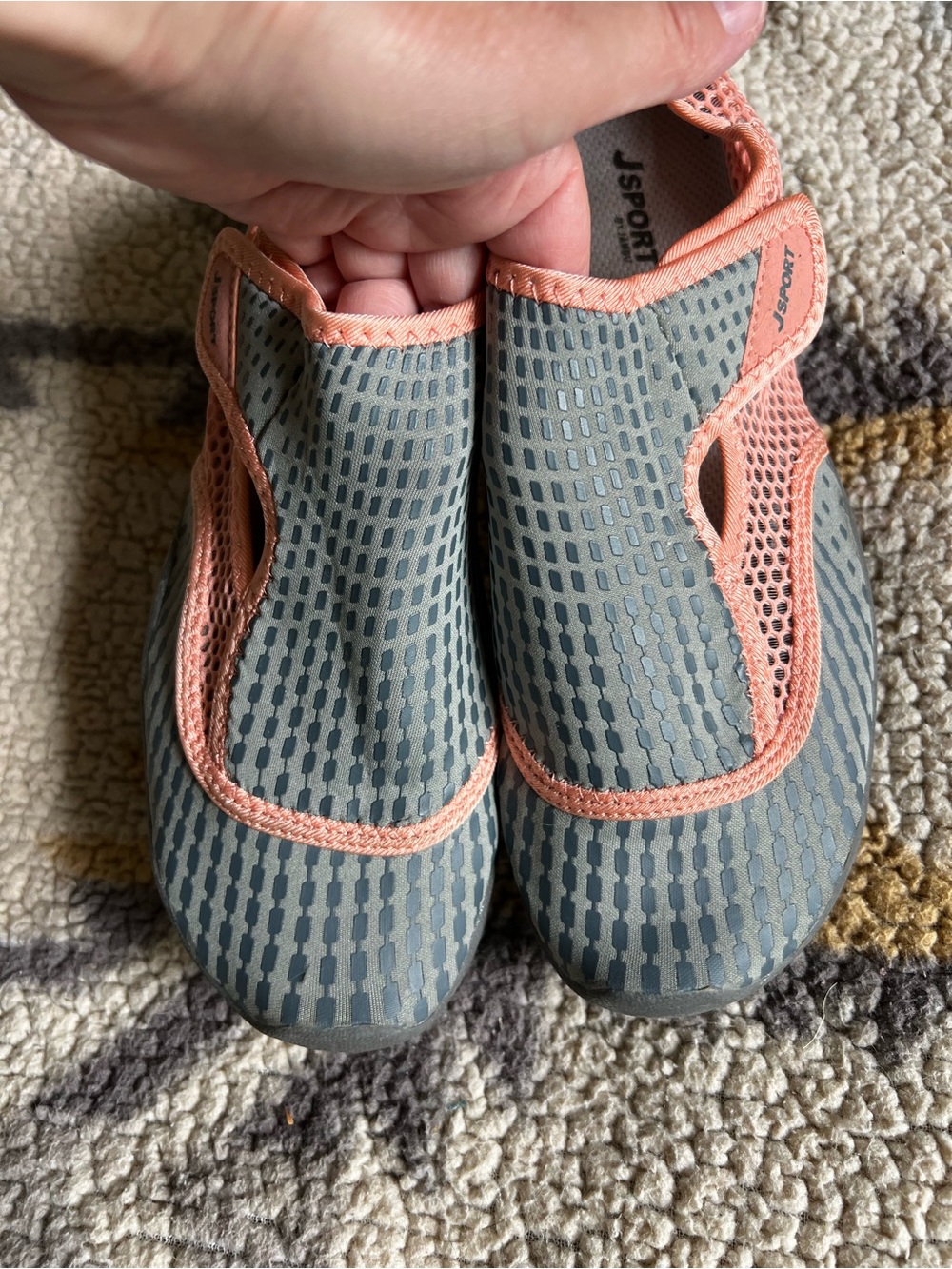 JSports by Jambu Gray and Coral Mermaid too Slip-On Water Shoes